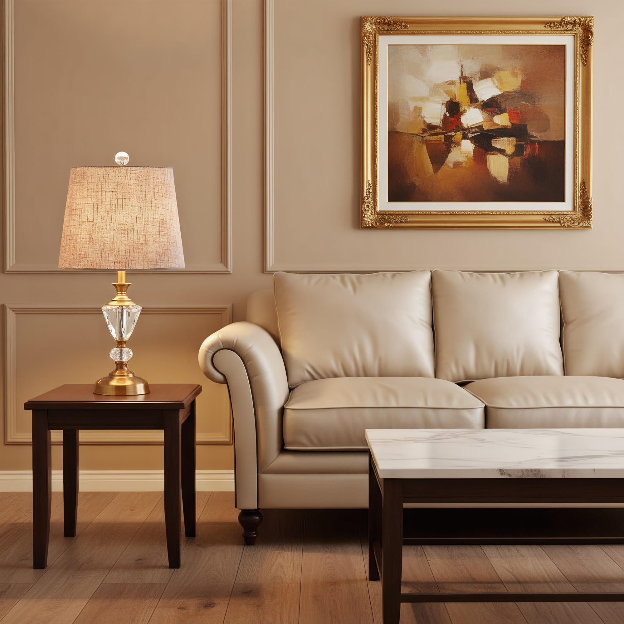 European Crystal Bronze Table Lamp