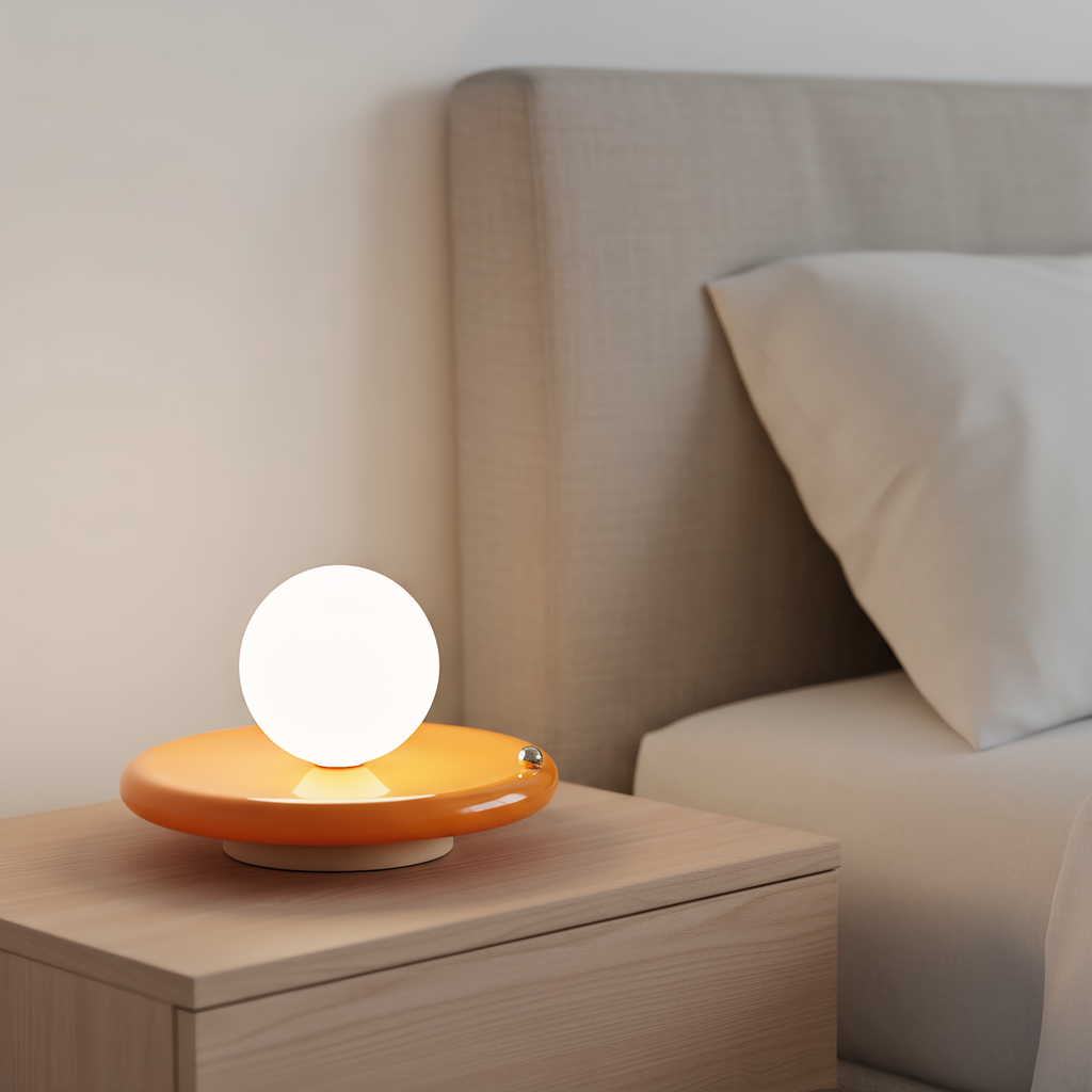 Cordless accent lamp on dinner table - restaurant ambiance