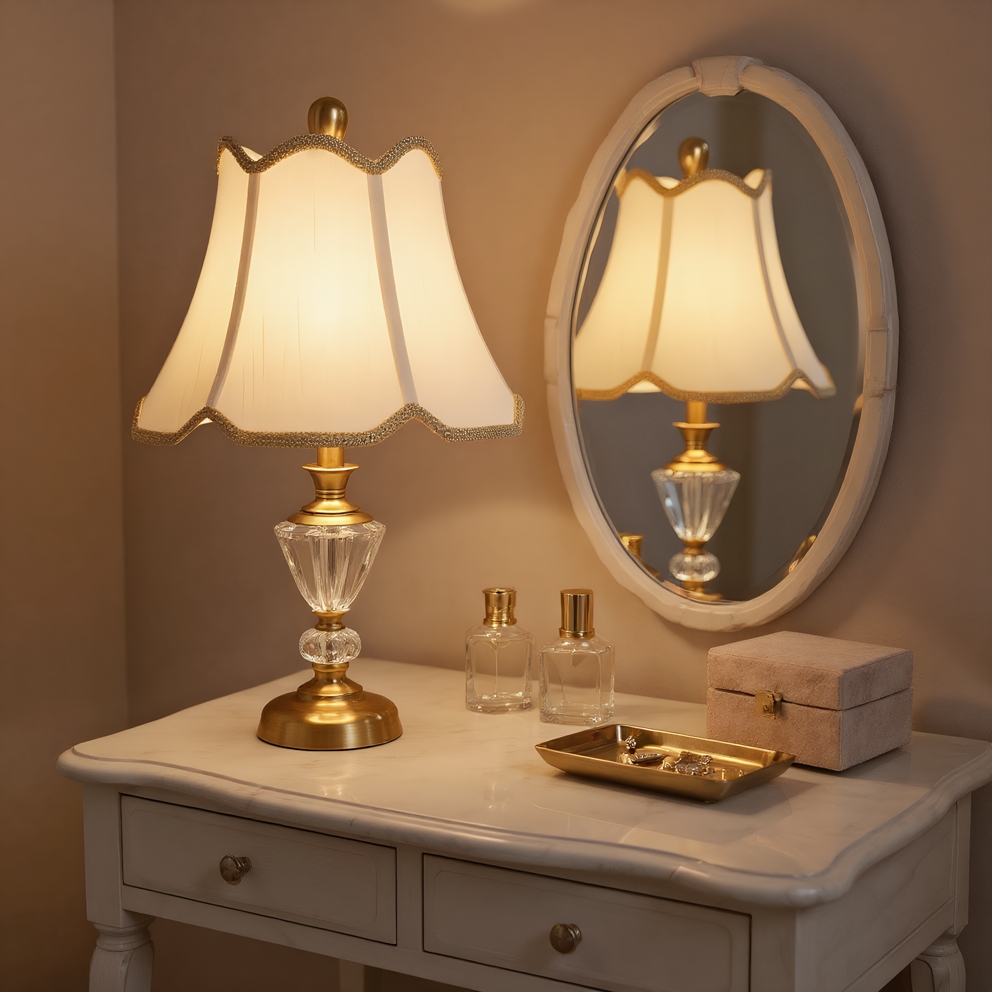 Brass scalloped frame detail - ornate Victorian design