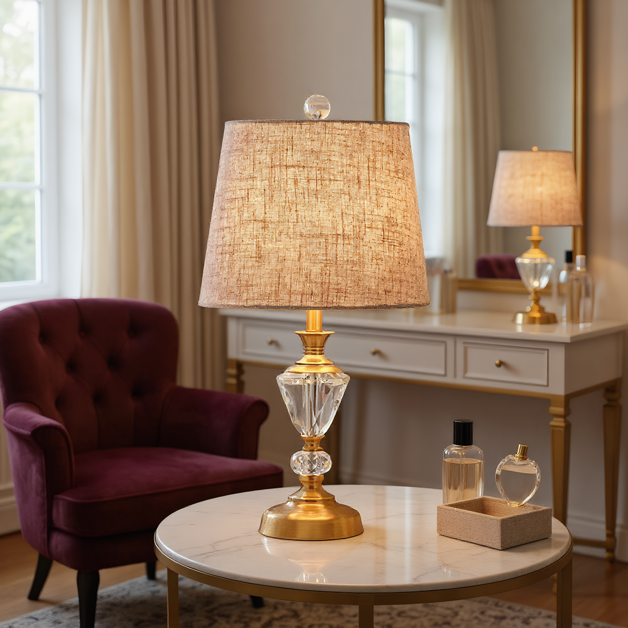European Crystal Bronze Table Lamp alternative angle product photo - Neovall designer table lamp