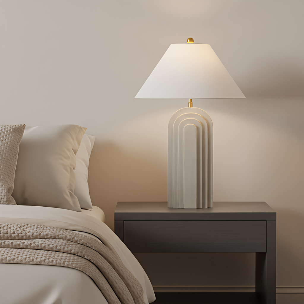 Natural linen shade detail - soft diffused light