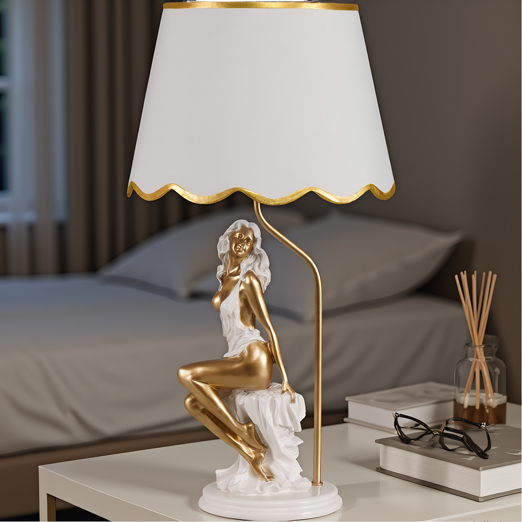 Art Nouveau Figurine Sculptural Table Lamp alternative angle product photo - Neovall designer table lamp