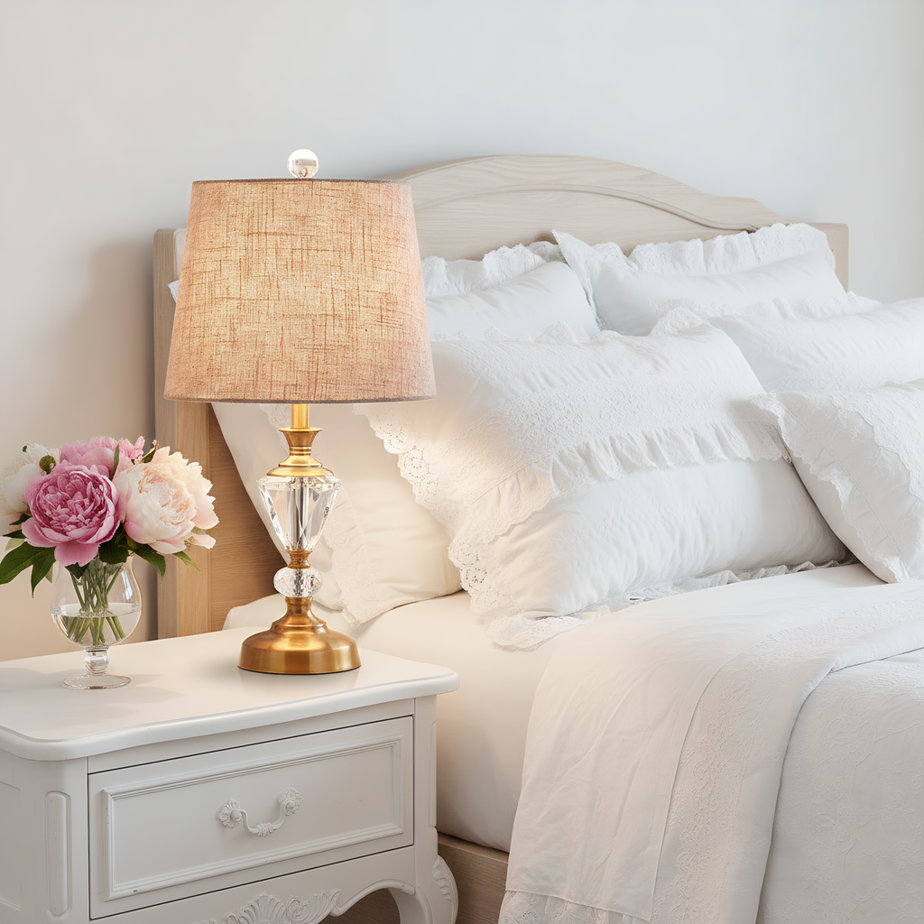 European Crystal Bronze Table Lamp packaging and product card - Neovall ready to gift