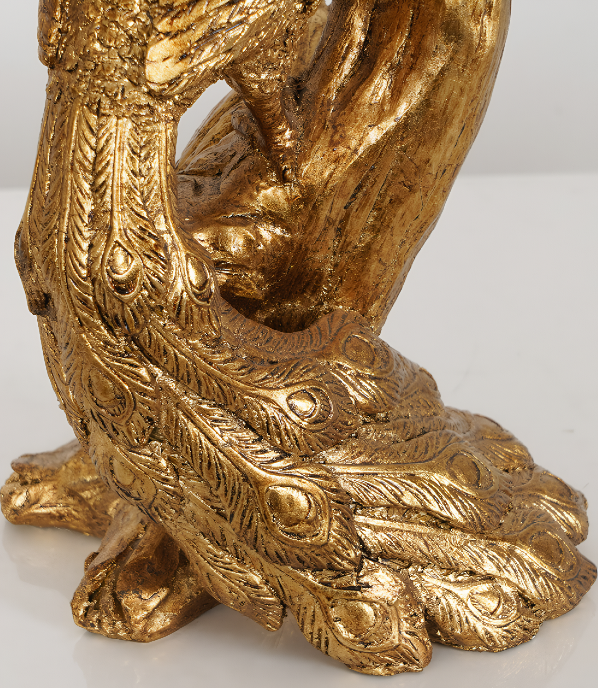 Brass Peacock Figurine Table Lamp