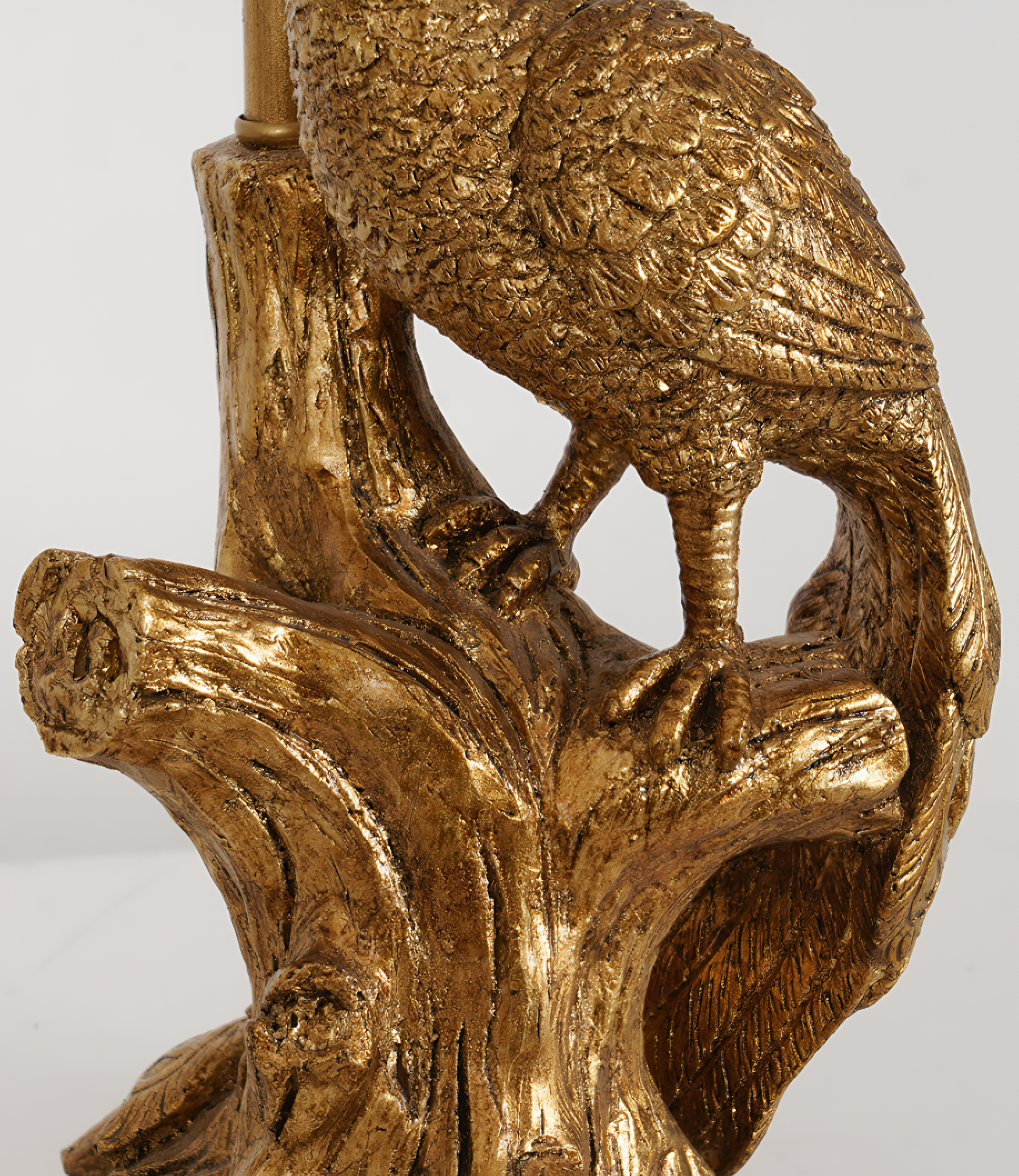 Brass Peacock Figurine Table Lamp